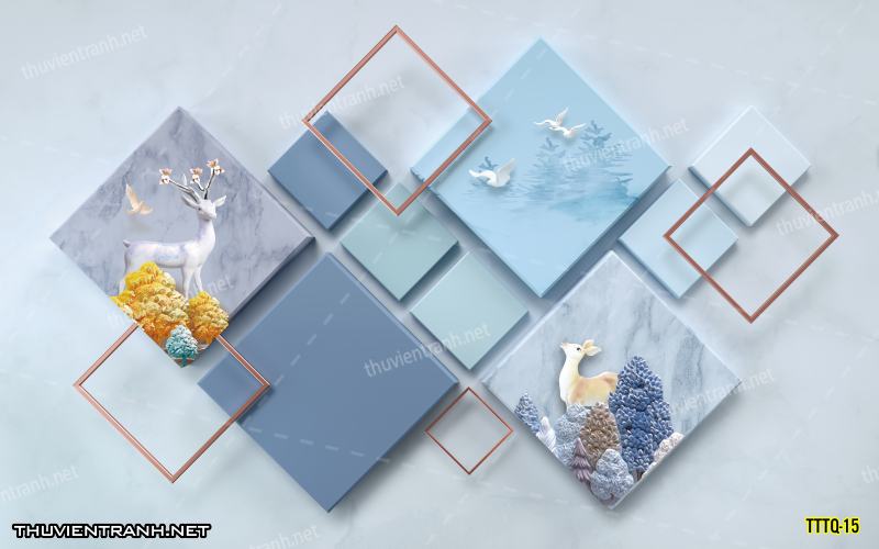 Tranh dán tường 3D trừu tượng- -TTTQ-15 - Kết quả tìm kiếm tranh tường